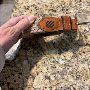 Johnston & Murphy Tan and Brown Woven Belt Bag Made in USA